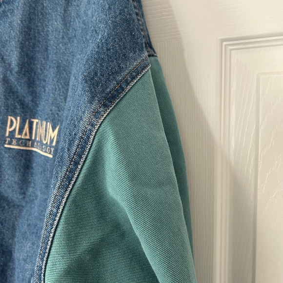 Vintage International Denim Jacket Two Tone Embroidered Size XL Letterman Style - Picture 6 of 15